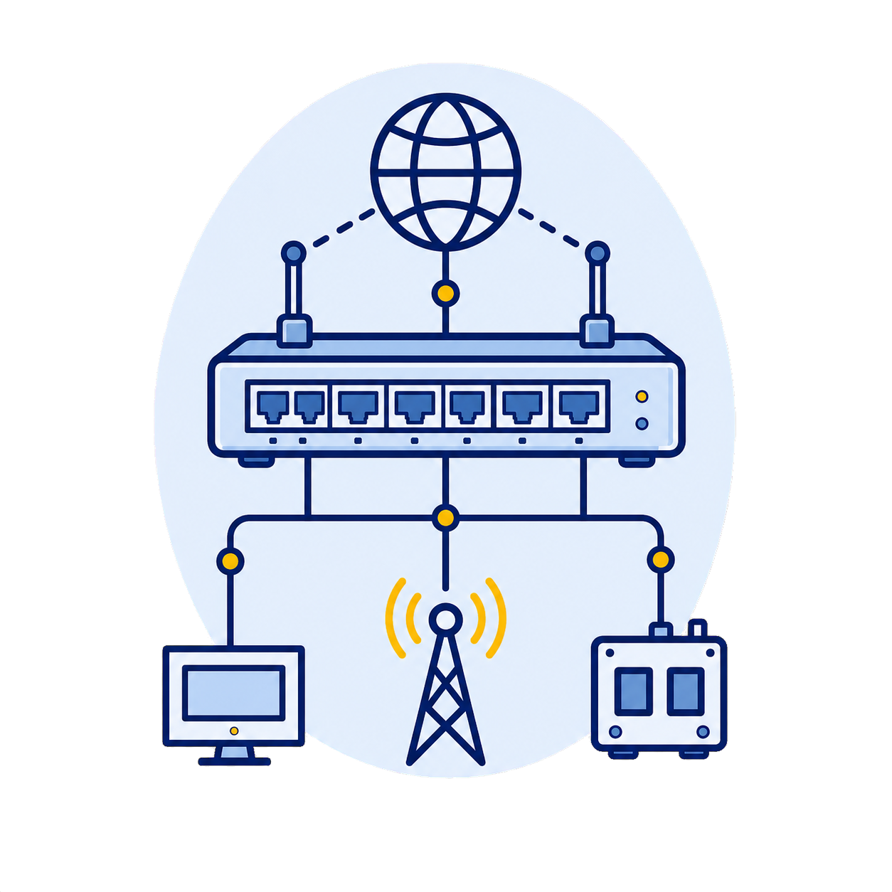 Communication and networking technology illustration