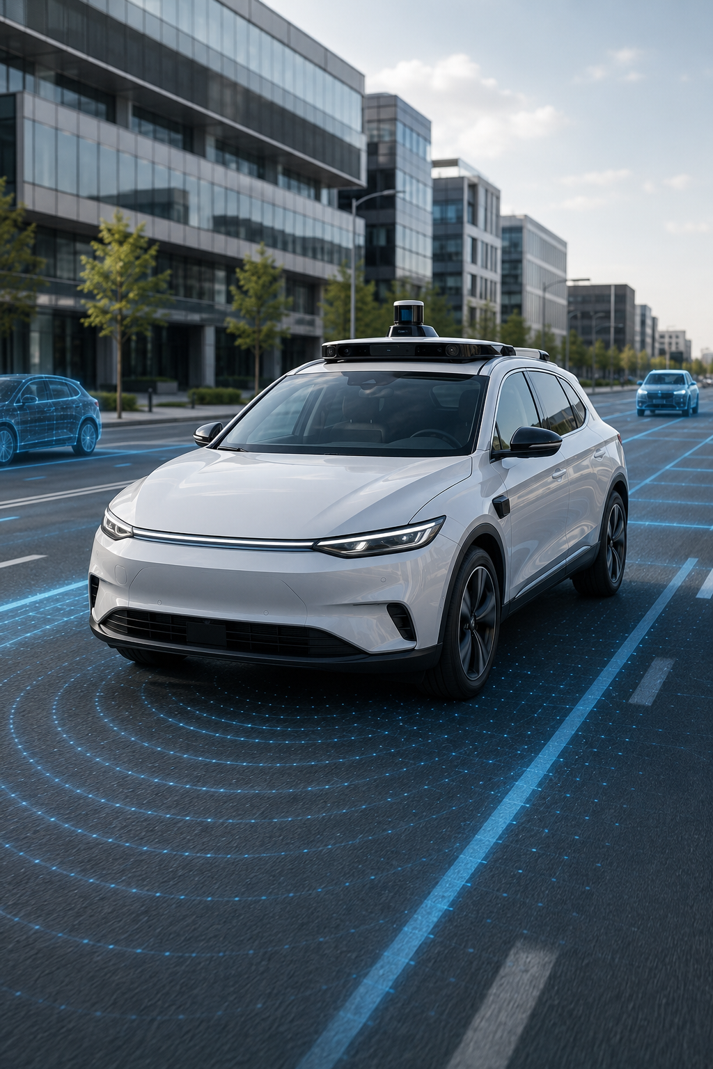 Autonomous vehicle operating on a public road