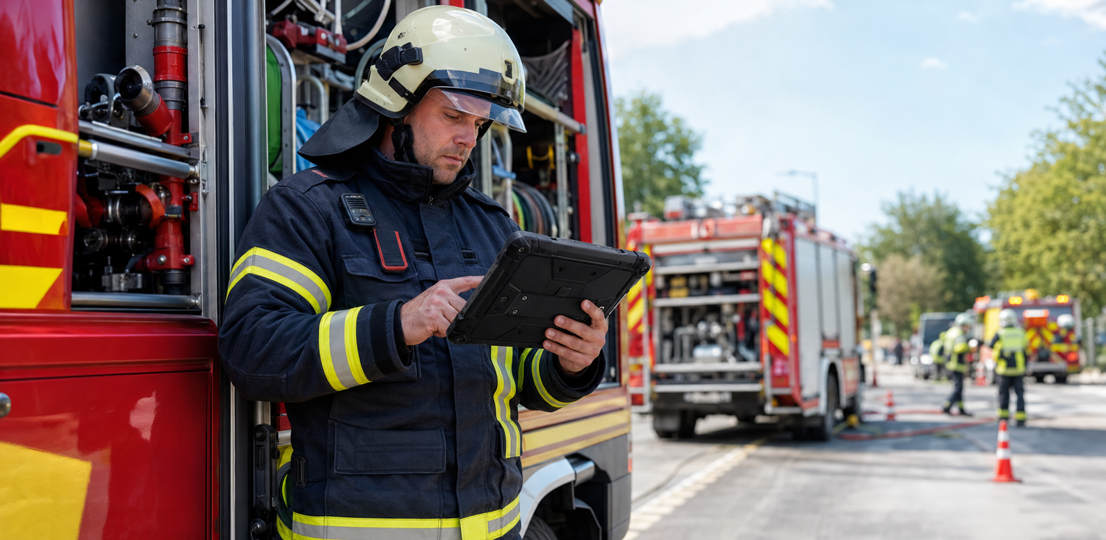 Rugged tablet used by emergency and rescue services