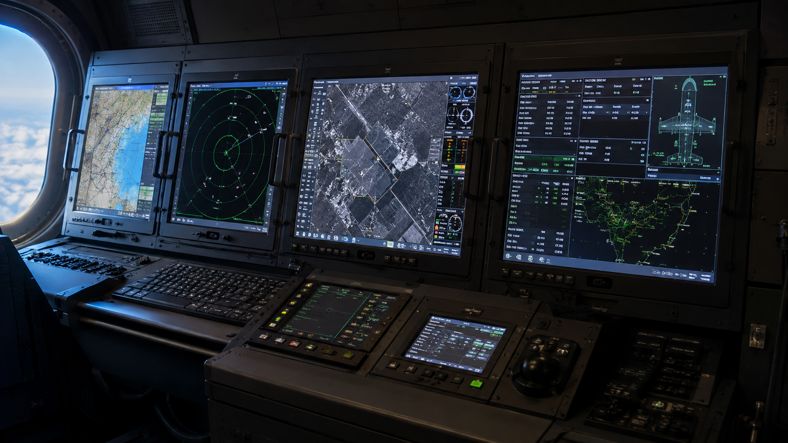 Defence aircraft mission-system and ISR control displays