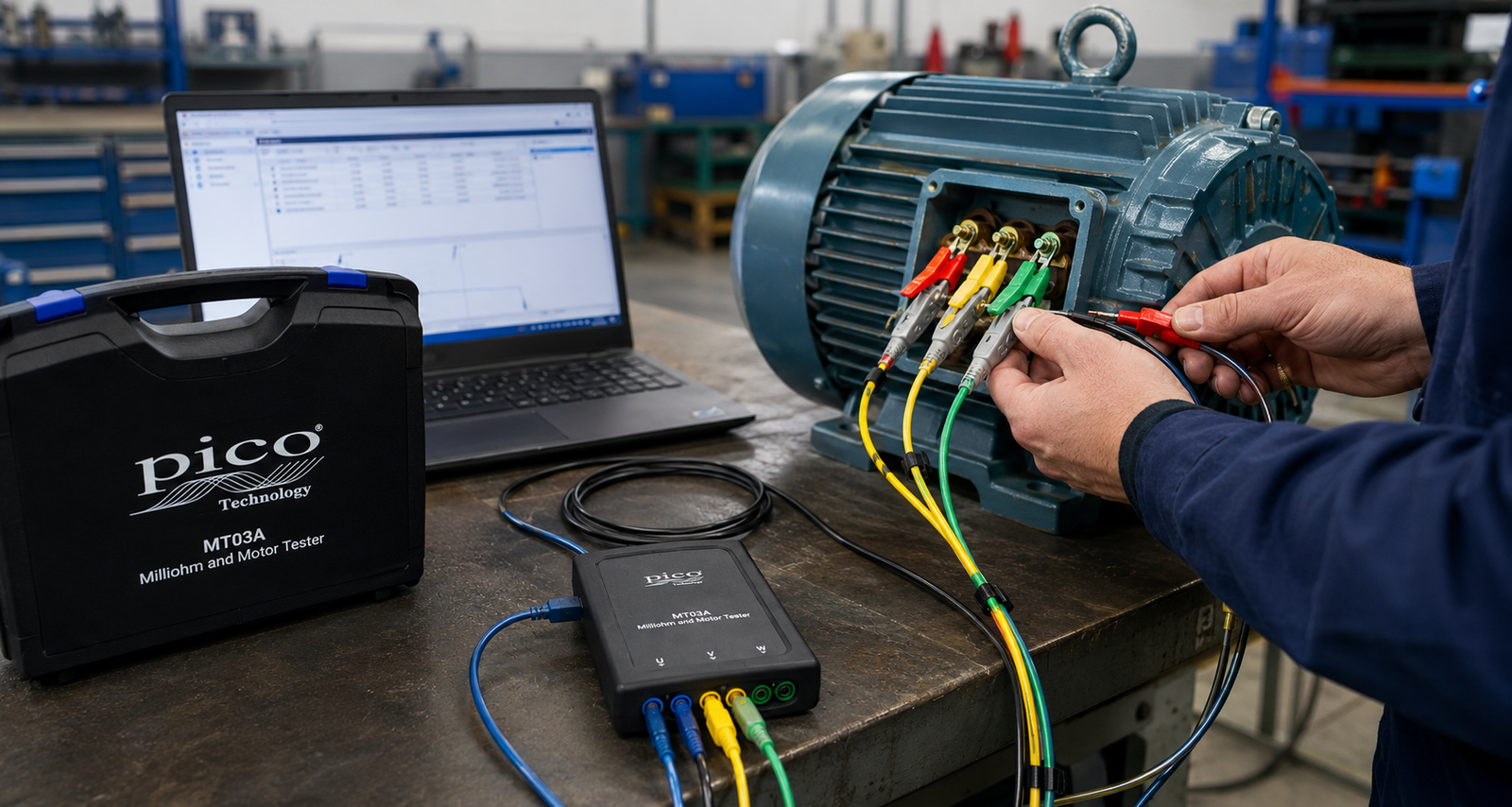 Industrial engineer testing machinery
